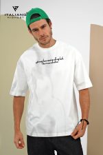 Men's Cotton T-Shirt White Over Size-170 - Image 2